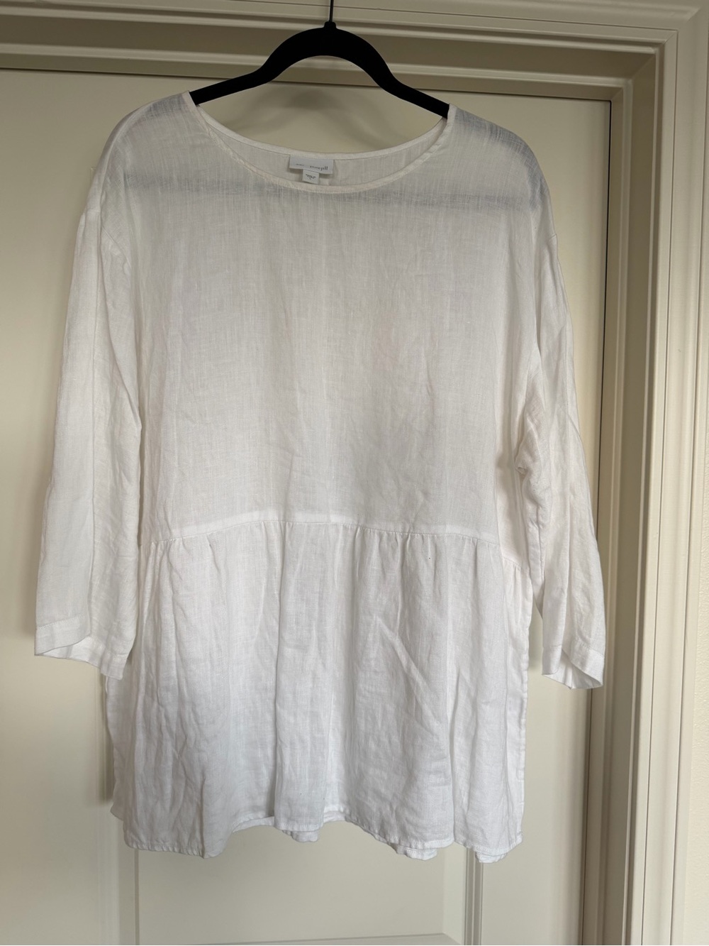 J. Jill White Linen Peplum-Style Tunic